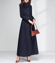 Load image into Gallery viewer, Wool Coat women, Long Wool Jacket, Coat dress, Winter Coat, wool Trench Coat, Full Length coat, maxi coat, Belt Coat, Handmade Coat(Y1159)