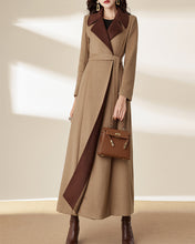 Load image into Gallery viewer, Wool coat for women, maxi coat, coat dress, winter coat, flare coat, long jacket, wool overcoat, coat with pockets (Y2167)