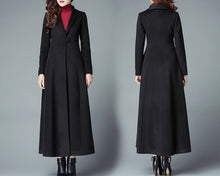 Load image into Gallery viewer, Wool coat women, wool jacket, coat dress, red coat, winter coat, flare coat, buttoned jacket, wool overcoat (Y2177)