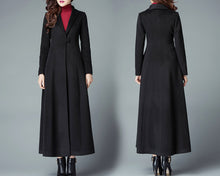 Load image into Gallery viewer, Wool coat women, wool jacket, coat dress, red coat, winter coat, flare coat, buttoned jacket, wool overcoat (Y2177)