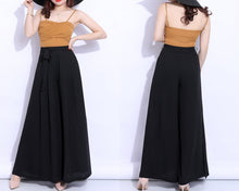 Load image into Gallery viewer, Wide leg Pants, Chiffon Skirt Pants, Summer Pants, Women's Pants, Chiffon trousers, long pants, elastic waist pants (K2039)
