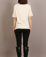 Load image into Gallery viewer, Short sleeve t-shirt, modal cotton top, boho drapes t-shirt, soft gray t-shirt, summer top(Y2049)