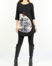 Load image into Gallery viewer, Women's 3/4 sleeve tunic dress/cotton tunic top/Off White t-shirt/ oversize top/customized asymmetrical top (Y5119)