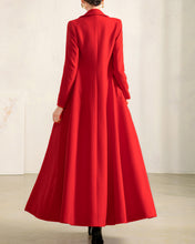 Load image into Gallery viewer, Wool coat women, wool jacket, coat dress, red coat, winter coat, flare coat, buttoned jacket, wool overcoat (Y2174)