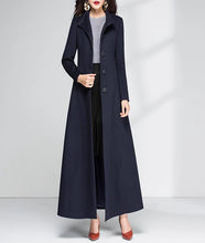 Load image into Gallery viewer, Wool Coat women, Long Wool Jacket, Coat dress, Winter Coat, wool Trench Coat, Full Length coat, maxi coat, Belt Coat, Handmade Coat(Y1159)