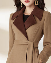 Load image into Gallery viewer, Wool coat for women, maxi coat, coat dress, winter coat, flare coat, long jacket, wool overcoat, coat with pockets (Y2167)