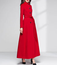 Load image into Gallery viewer, Wool Coat women, Long Wool Jacket, Coat dress, Winter Coat, wool Trench Coat, Full Length coat, maxi coat, Belt Coat, Handmade Coat(Y1159)
