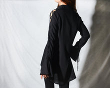 Load image into Gallery viewer, Women's linen shirt/linen blouse/white top/asymmetrical shirt/plus size blouse/button down shirt T005