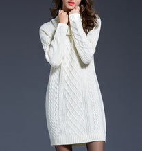 Load image into Gallery viewer, Women pullover sweater, Turtle neck sweater, high neck sweaters, long sweater, oversized sweaters, sweater dress(Y1518)