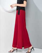 Load image into Gallery viewer, Chiffon Skirt Pants, Women's Cropped Pants, wide leg Pants, Summer Pants, Chiffon trousers (K2025)