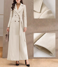 Load image into Gallery viewer, Wool Coat women, Long Wool Jacket, Coat dress, Winter Coat, wool Trench Coat, Full Length coat, maxi coat, Belt Coat, Handmade Coat(Y1187)