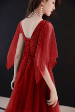 Load image into Gallery viewer, Formal dress, full dress, evening dress, wedding party dress, gown dress, dark green dress, v-neck dress(Q2050)