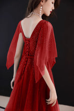 Load image into Gallery viewer, Formal dress, full dress, evening dress, wedding party dress, gown dress, dark green dress, v-neck dress(Q2050)