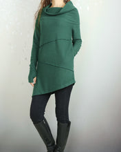 Load image into Gallery viewer, Women's cotton tunic top, cowl neck tunic dress with thumb hole, Asymmetrical tunic, oversized t-shirt,pullover sweaters (Y2077)
