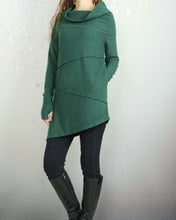Load image into Gallery viewer, Women's cotton tunic top, cowl neck tunic dress with thumb hole, Asymmetrical tunic, oversized t-shirt,pullover sweaters (Y2077)