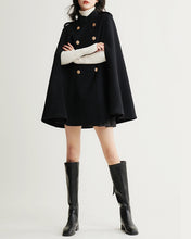 Load image into Gallery viewer, Wool cape coat, wool poncho, wool cloak jacket, winter coat, wool cloak(Y2379)
