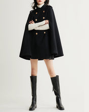 Load image into Gallery viewer, Wool cape coat, wool poncho, wool cloak jacket, winter coat, wool cloak(Y2379)