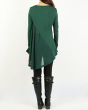 Load image into Gallery viewer, Women's Modal and Chiffon Tunic Dress/Modal Top/Chiffon Tunic for Women/Tunic Tops for Leggings/chiffon dress/modal t-shirt/long sleeve t-shirt(Y1819)