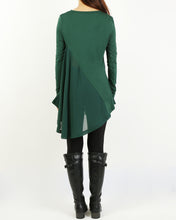 Load image into Gallery viewer, Women's Modal and Chiffon Tunic Dress/Modal Top/Chiffon Tunic for Women/Tunic Tops for Leggings/chiffon dress/modal t-shirt/long sleeve t-shirt(Y1819)