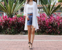 Load image into Gallery viewer, Sun protection coat, chiffon cardigan, Kimono wrap cardigan, long Cardigan, Chiffon shrug, chiffon bikini cover, beach wear(Y1059)