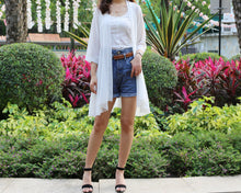 Load image into Gallery viewer, Sun protection coat, chiffon cardigan, Kimono wrap cardigan, long Cardigan, Chiffon shrug, chiffon bikini cover, beach wear(Y1059)