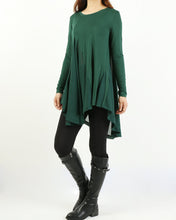 Load image into Gallery viewer, Women's Modal and Chiffon Tunic Dress/Modal Top/Chiffon Tunic for Women/Tunic Tops for Leggings/chiffon dress/modal t-shirt/long sleeve t-shirt(Y1819)