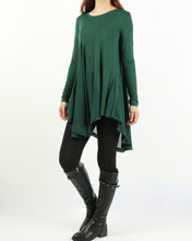 Load image into Gallery viewer, Women's Modal and Chiffon Tunic Dress/Modal Top/Chiffon Tunic for Women/Tunic Tops for Leggings/chiffon dress/modal t-shirt/long sleeve t-shirt(Y1819)