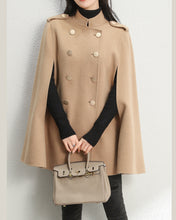 Load image into Gallery viewer, Wool cloak coat/Cape coat/Wool coat Women/Women's winter coat/wool long coat/wool jacket/plus size overcoat/A-line coat/ coat T0518