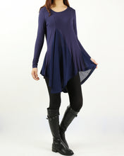 Load image into Gallery viewer, Women's Modal and Chiffon Tunic Dress/Modal Top/Chiffon Tunic for Women/Tunic Tops for Leggings/chiffon dress/modal t-shirt/long sleeve t-shirt(Y1819)