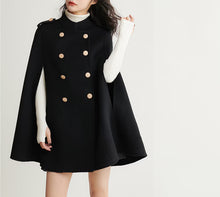 Load image into Gallery viewer, Wool cape coat, wool poncho, wool cloak jacket, winter coat, wool cloak(Y2379)