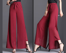 Load image into Gallery viewer, Summer Pants, Chiffon Skirt Pants, Women's Cropped Pants, wide leg Pants, Chiffon trousers (K3025)