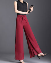 Load image into Gallery viewer, Summer Pants, Chiffon Skirt Pants, Women's Cropped Pants, wide leg Pants, Chiffon trousers (K3025)