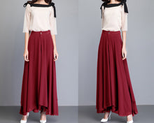 Load image into Gallery viewer, Chiffon Skirt Pants, Women's Cropped Pants, wide leg Pants, Summer Pants, Chiffon Culottes (K2022)