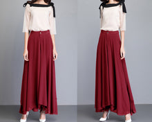 Load image into Gallery viewer, Chiffon Skirt Pants, Women's Cropped Pants, wide leg Pants, Summer Pants, Chiffon Culottes (K2022)