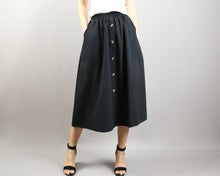 Load image into Gallery viewer, Linen skirt/Midi skirt/A-line skirt/summer skirt/elastic waist skirt/high waist skirt/skirt with pockets (Q0001)