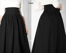 Load image into Gallery viewer, Cotton skirt women/A-line skirt/Women Midi skirt/summer skirt/elastic waist skirt/long skirt/skirt with pockets L0066