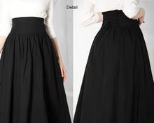 Load image into Gallery viewer, Cotton skirt women/A-line skirt/Women Midi skirt/summer skirt/elastic waist skirt/long skirt/skirt with pockets L0066
