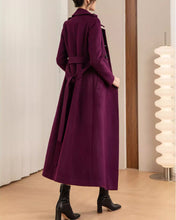 Load image into Gallery viewer, Wool Coat women, Long Wool Jacket, Coat dress, Winter Coat, wool Trench Coat, Full Length coat, maxi coat, Belt Coat, Handmade Coat(Y1176)