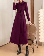 Load image into Gallery viewer, Wool Coat women, Long Wool Jacket, Coat dress, Winter Coat, wool Trench Coat, Full Length coat, maxi coat, Belt Coat, Handmade Coat(Y1176)