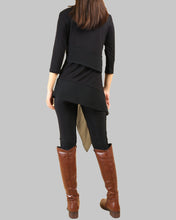 Load image into Gallery viewer, Women's 3/4 Sleeve Tunic top, Chiffon and Modal Tunic Dress, Asymmetrical Dress, Customized Dress, White dress, Casual t-shirt, half sleeve top(Q1997a)