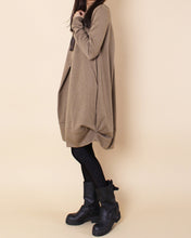 Load image into Gallery viewer, Women's cotton dress/tunic dress/Tunic top women/long t-shirt/long tops/crew neck top/black tunic dress/long sleeve dress Q2068