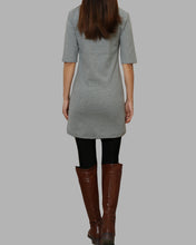 Load image into Gallery viewer, Cotton tunic dress, Short sleeve cotton dress, half sleeve mini dress, crew neck dress, cotton tunic top, long tops(Q1072)