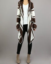 Load image into Gallery viewer, Cardigan Women, cardigan Sweater, Oversized sweater, Hooded Cardigan, Plus Size Knit Hoodie, knit Jacket, Long Cardigan(Y2046)