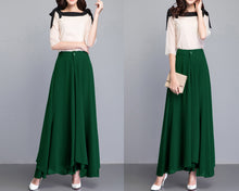 Load image into Gallery viewer, Chiffon Skirt Pants, Women's Cropped Pants, wide leg Pants, Summer Pants, Chiffon Culottes (K2022)