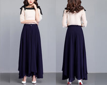 Load image into Gallery viewer, Chiffon Skirt Pants, Women's Cropped Pants, wide leg Pants, Summer Pants, Chiffon Culottes (K2022)