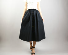 Load image into Gallery viewer, Linen skirt/Midi skirt/A-line skirt/summer skirt/elastic waist skirt/high waist skirt/skirt with pockets (Q0001)