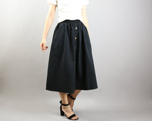 Load image into Gallery viewer, Linen skirt/Midi skirt/A-line skirt/summer skirt/elastic waist skirt/high waist skirt/skirt with pockets (Q0001)