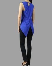 Load image into Gallery viewer, Cotton tank top, asymmetrical t shirt/Summer top/oversize t-shirt/black cotton top(Y1942)