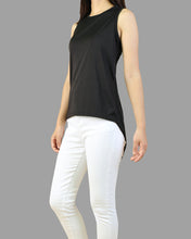 Load image into Gallery viewer, Summer top, Cotton tank top, asymmetrical t shirt, oversize t-shirt, black cotton top(Y1942)
