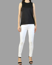 Load image into Gallery viewer, Summer top, Cotton tank top, asymmetrical t shirt, oversize t-shirt, black cotton top(Y1942)